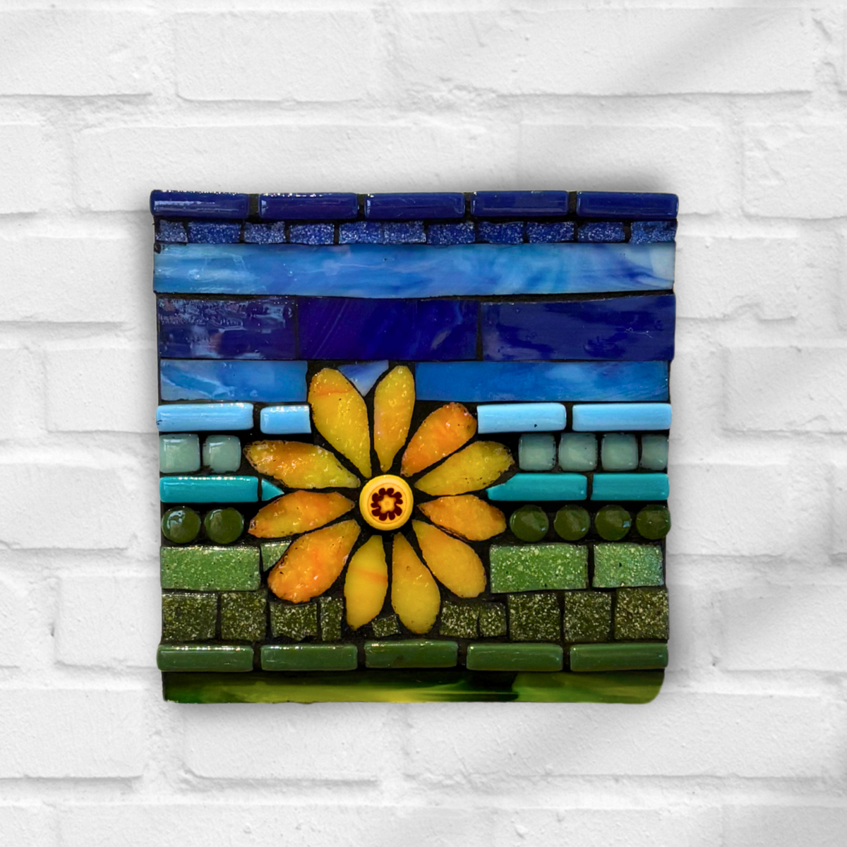 Sunshine Bloom Mosaic – Glass & Ceramic Art