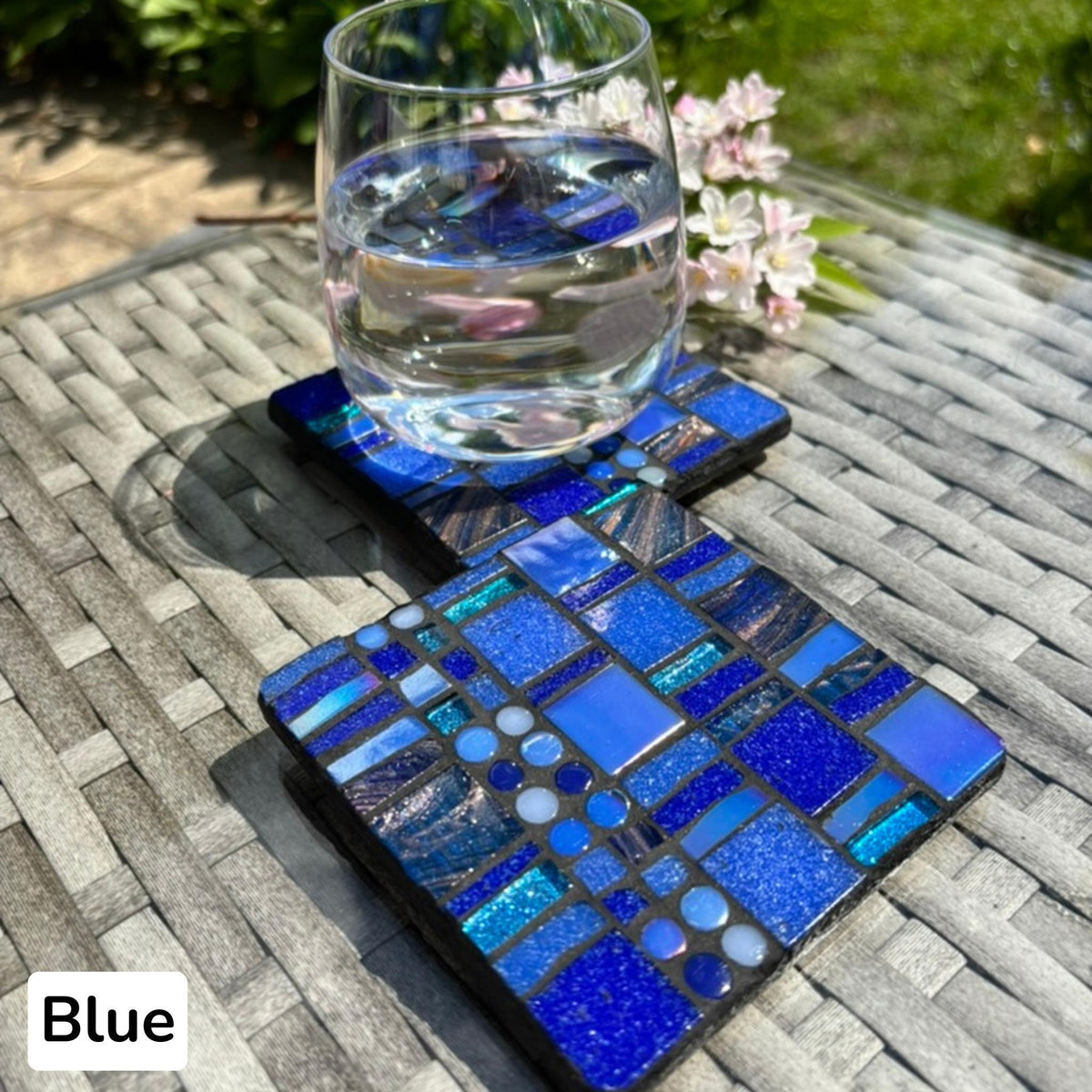 Geometric Mosaic Coasters: Handmade Modern Art, Bold Colors
